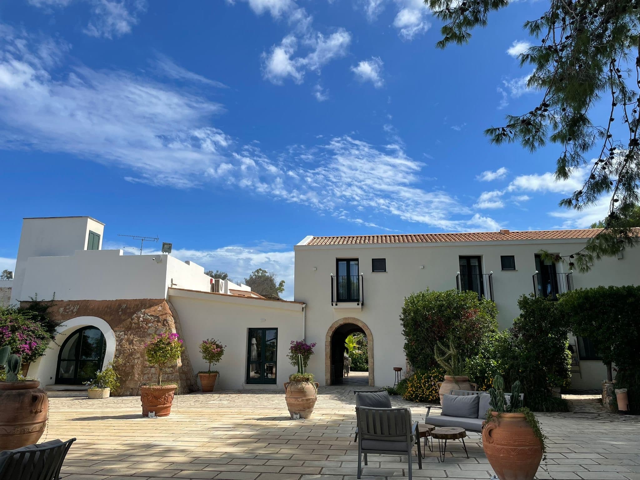 Mediterranean villa courtyard